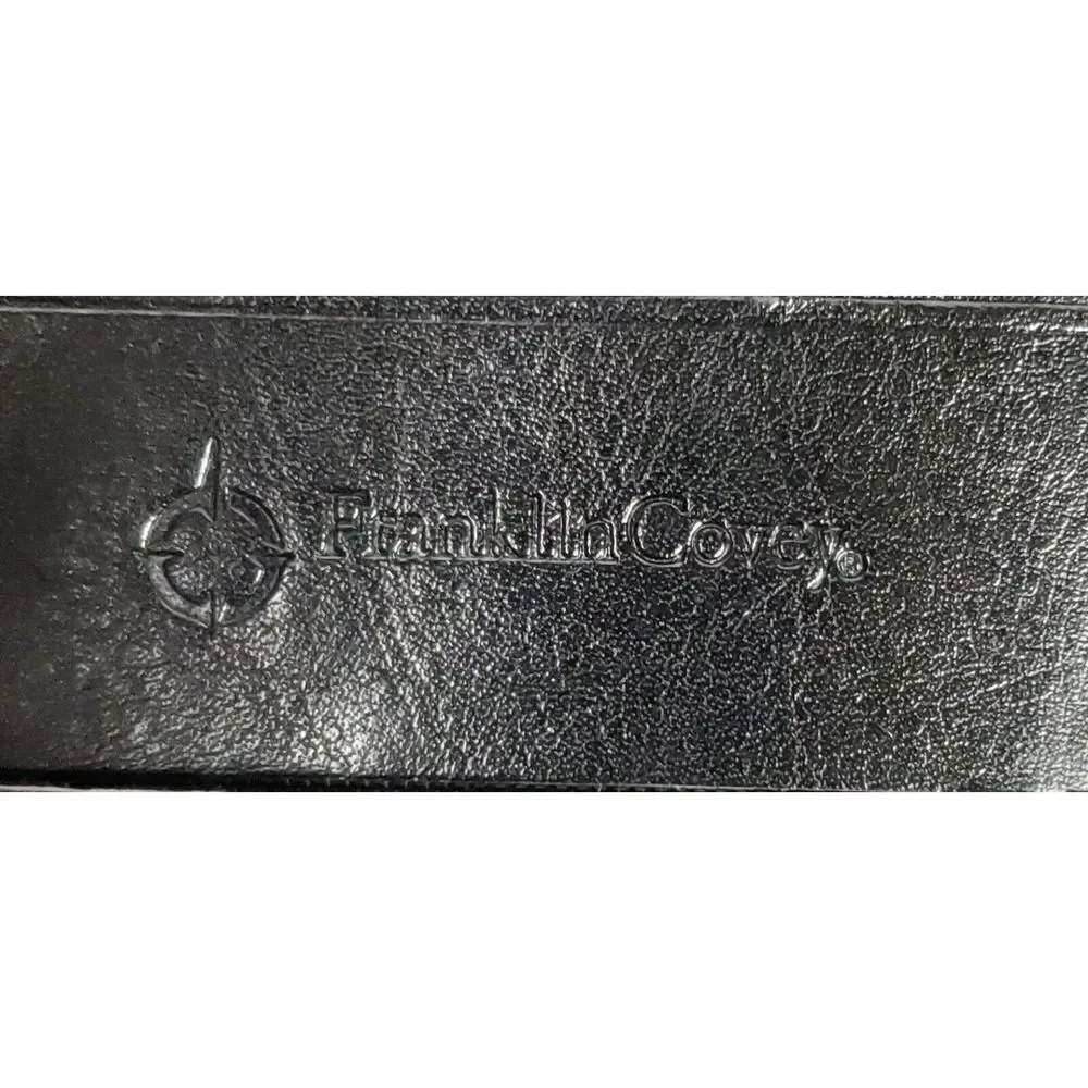 Franklin Covey 7-Ring Black Leather Front Binder Zip Around Planner Organizer
